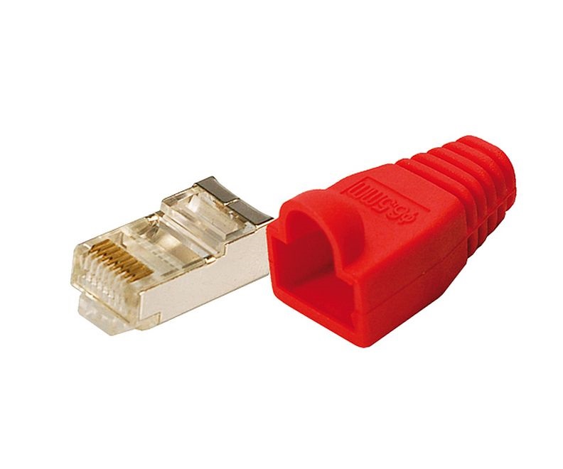 Logilink MP0016 CAT-5 Moduláris csatlakozó, árnyékolt, törésgátlóval 100db, piros