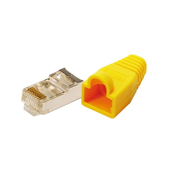Logilink MP0015 CAT-5 Moduláris csatlakozó, árnyékolt, törésgátlóval 100db, sárga