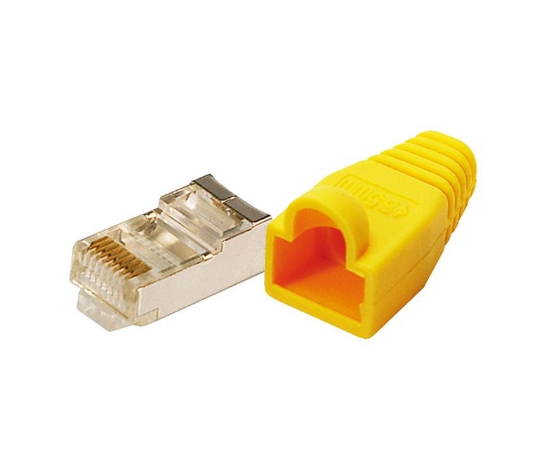 Logilink MP0015 CAT-5 Moduláris csatlakozó, árnyékolt, törésgátlóval 100db, sárga