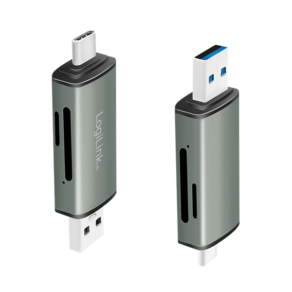 Logilink CR0043 USB 3.2 Gen1 kártyaolvasó, SD és microSD kártyához, alumínium ház
