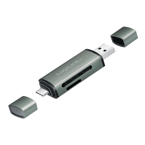 Logilink CR0043 USB 3.2 Gen1 kártyaolvasó, SD és microSD kártyához, alumínium ház