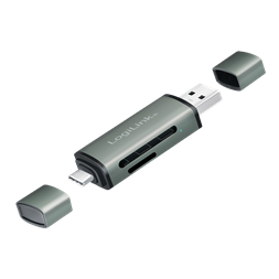 Logilink CR0043 USB 3.2 Gen1 kártyaolvasó, SD és microSD kártyához, alumínium ház