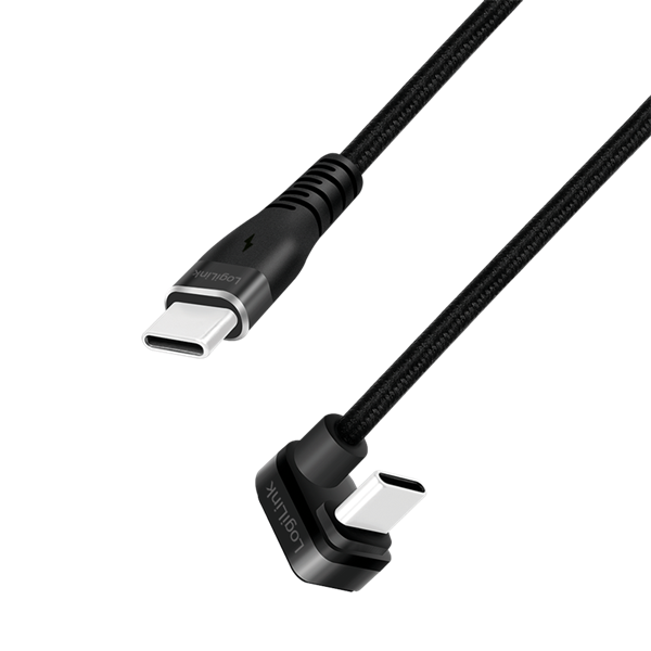 Logilink CU0194 USB 2.0 Type-C kábel, C/M 180 fok - USB-C/M, alu, fekete, 3 m
