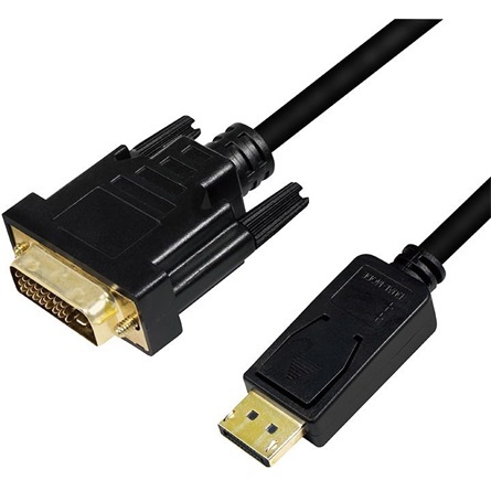 Logilink CV0131 DisplayPort kábel, DP/M   DVI/M, 1080p, fekete, 2 m