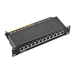 Logilink NP0052B Cat.6A Patch Panel 12-port 10", árnyékolt, fekete