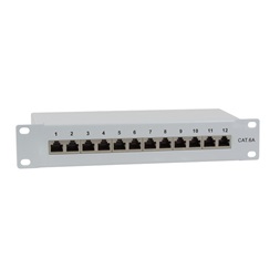 Logilink NP0052 Cat.6A Patch Panel 12-port 10", árnyékolt, szürke