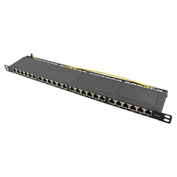 Logilink NP0063 Cat.6A Patch Panel 24-port STP, fekete, fél egység magasságú