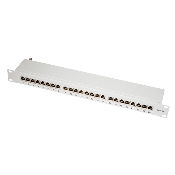 Logilink NP0060 Cat.6A Patch Panel 24-port STP, szürke, szürke
