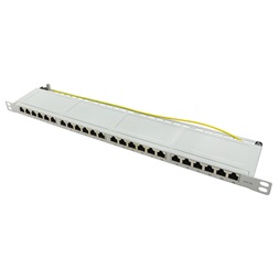 Logilink NP0062 Cat.6A patch panel 24-port STP, szürke, fél egység magasságú