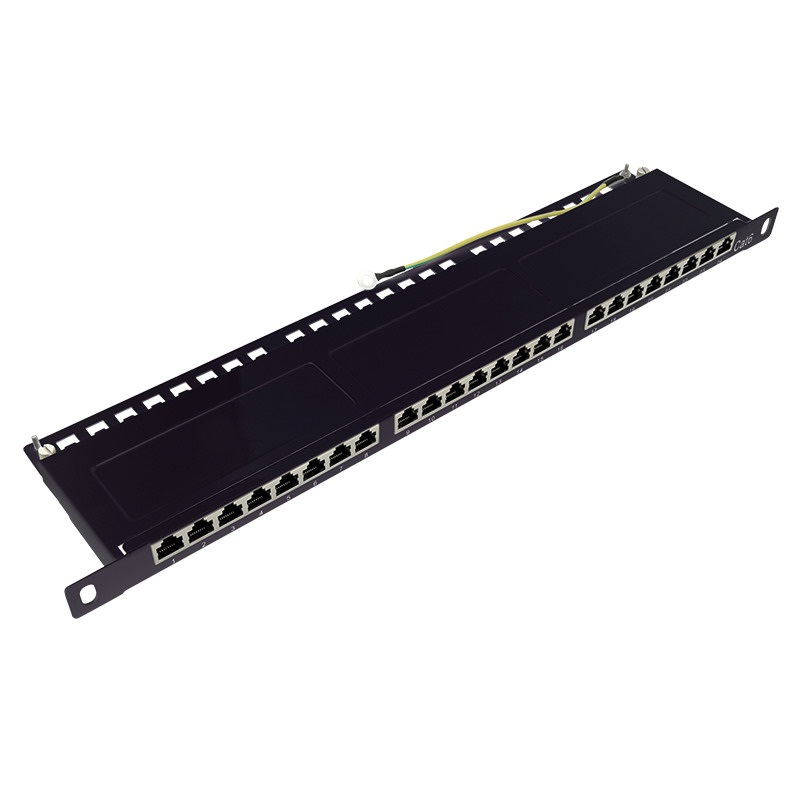 Logilink NP0047 Cat.6 Patch Panel 0,5U 24-port STP, fekete, fekete