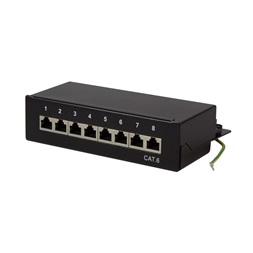 Logilink NP0017B Cat.6 Patch Panel 8 portos árnyékolt, asztali, fekete