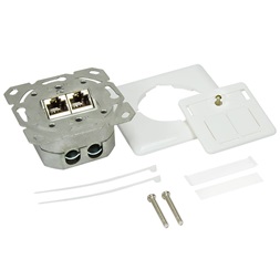 Logilink NP0024V Cat.6 fali aljzat 2 x RJ45, árnyékolt, fehér