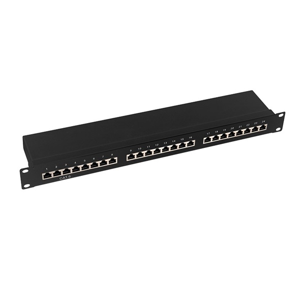 Logilink NP0055 Cat.6 patch panel 24-port 19" STP, fekete, EconLinie
