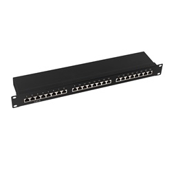 Logilink NP0055 Cat.6 patch panel 24-port 19" STP, fekete, EconLinie
