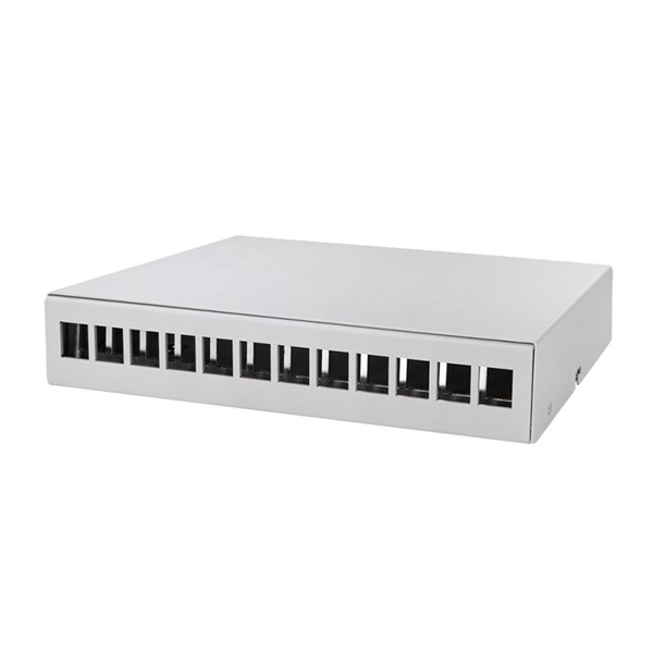 Logilink NP0094 Consolidation point box 12-port, asztali/falra/sínre szerelheto, szürke