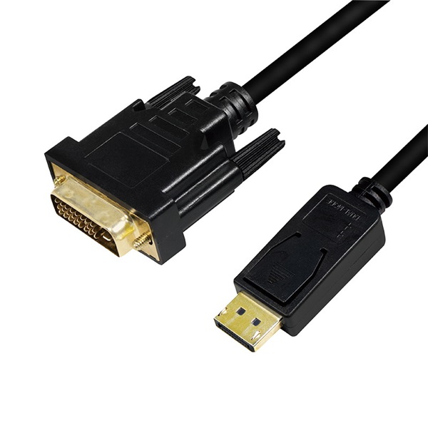 Logilink CV0130 DisplayPort kábel, DP/M DVI/M, 1080p, fekete, 1 m