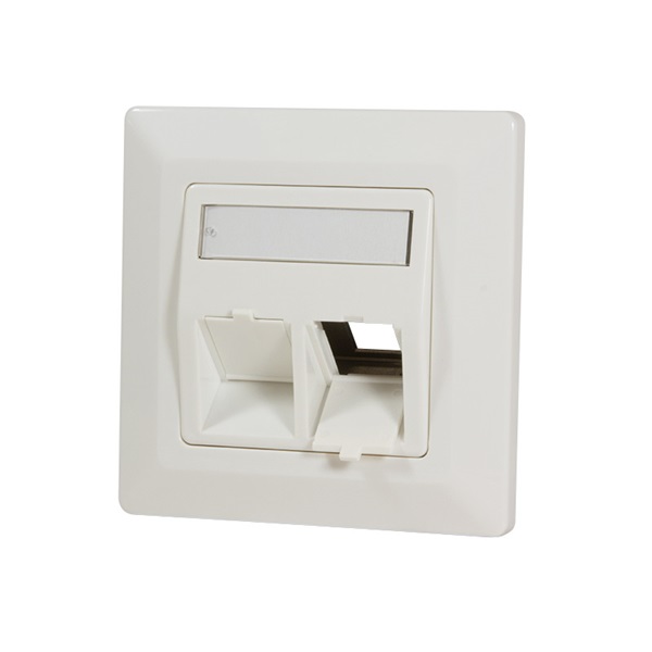 Logilink NK4021 Előlap 2 Keystone jack csatlakozóhoz, 45 -os kimenet, fehér