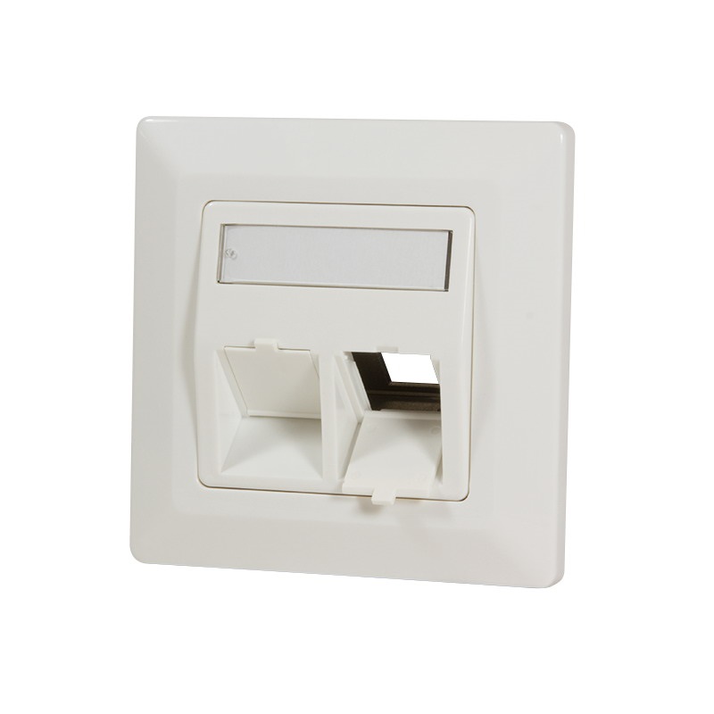 Logilink NK4021 Előlap 2 Keystone jack csatlakozóhoz, 45 -os kimenet, fehér