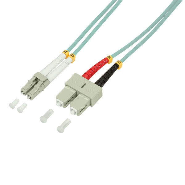 Logilink FP3LS10 Fiber duplex patch kábel, OM3, 50/125 , LC-SC, aqua, 10 m