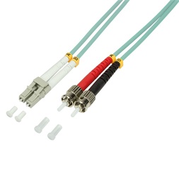 Logilink FP3LT01 Fiber duplex patch kábel, OM3, 50/125 , LC-ST, aqua, 1 m