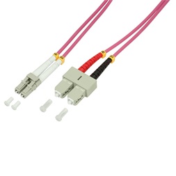 Logilink FP4LS01 Fiber duplex patch kábel, OM4, 50/125 , LC-SC, lila, 1 m