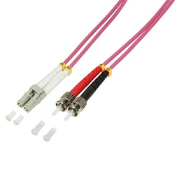Logilink FP4LT05 Fiber duplex patch kábel, OM4, 50/125 , LC-ST, lila, 5 m