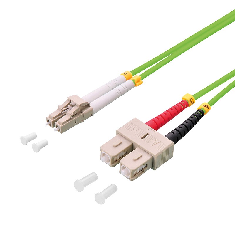 Logilink FP5LS07 Fiber duplex patch kábel, OM5, 50/125 , LC-SC, lime zöld, 7,5 m