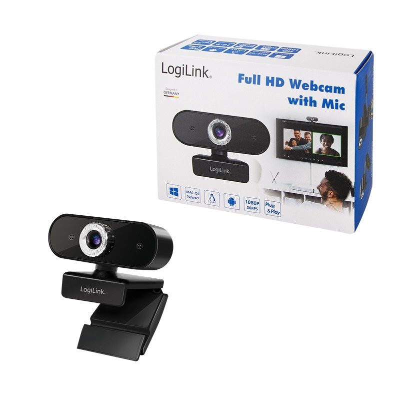 Logilink UA0371 Full HD USB webkamera mikrofonnal