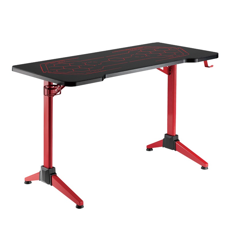 Logilink EO0043 Gaming Desk, 120x60 cm, üvegfelület RGB világítással, piros asztalkeret