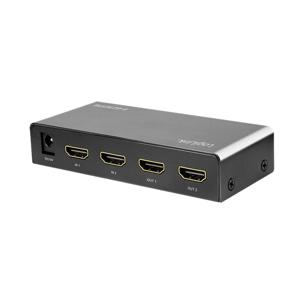 Logilink HD0039 HDMI kapcsoló, 2x2 portos, kétirányú, 4K/60 Hz, EDID, HDCP, HDR, leskálázó