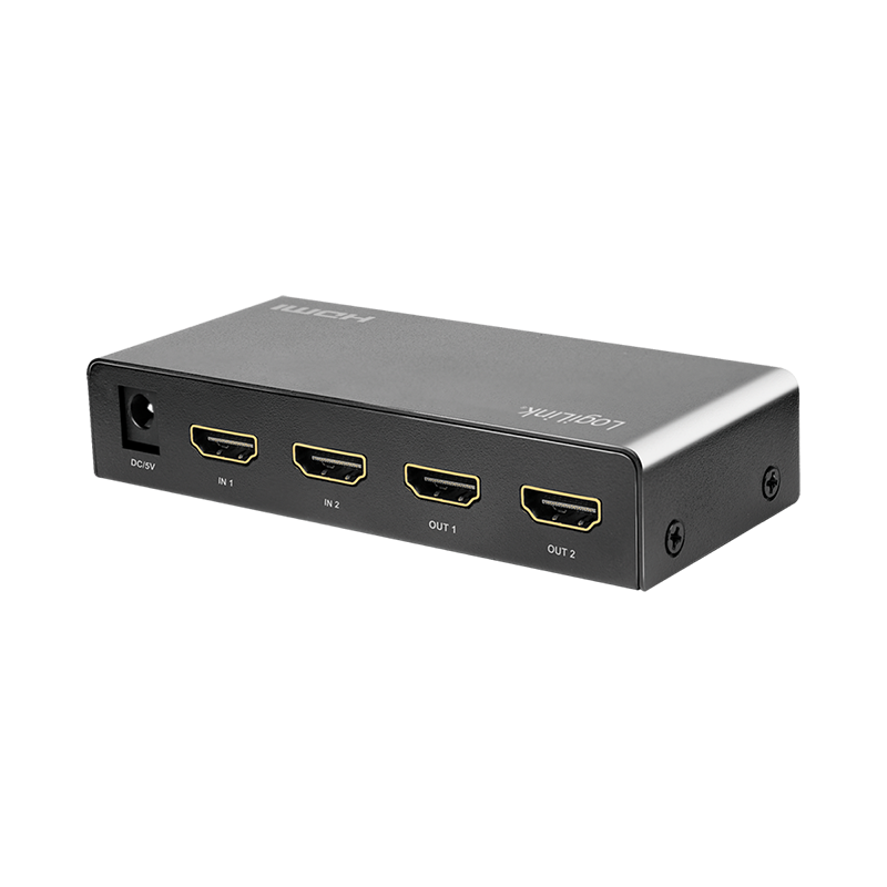 Logilink HD0039 HDMI kapcsoló, 2x2 portos, kétirányú, 4K/60 Hz, EDID, HDCP, HDR, leskálázó