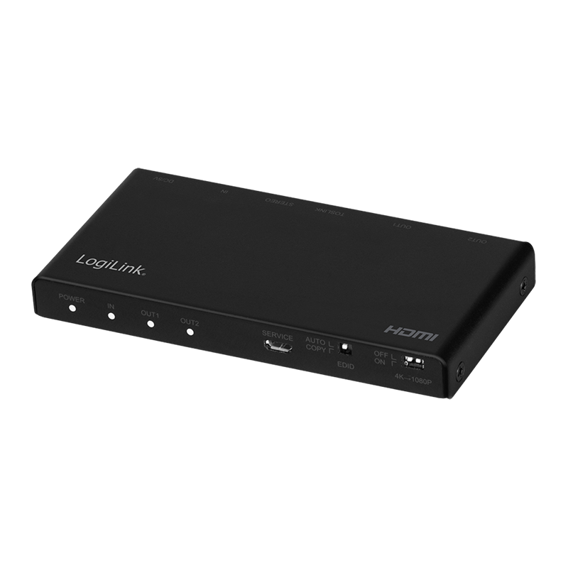Logilink HD0034 HDMI elosztó 1x2 port, 4K/60 Hz, HDCP, EDID, hangkivonat
