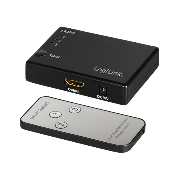 Logilink HD0042 HDMI kapcsoló, 3x1 port, 1080p/60 Hz, HDCP, CEC, RC