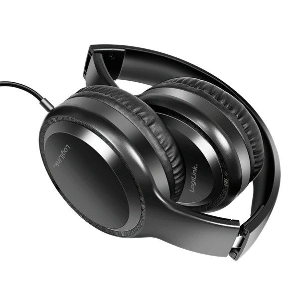 Logilink HS0057 Sztereó fejhallgató mikrofonnal, 3,5 mm-es fejhallgató-csatlakozó, fekete