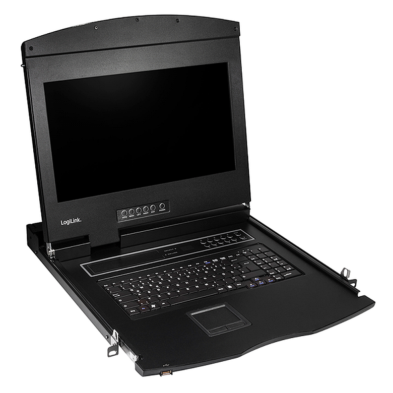 Logilink LC703US KVM-konzol 17"-es képernyővel, HDMI, Full HD, USB-A, PS/2, QWERTY