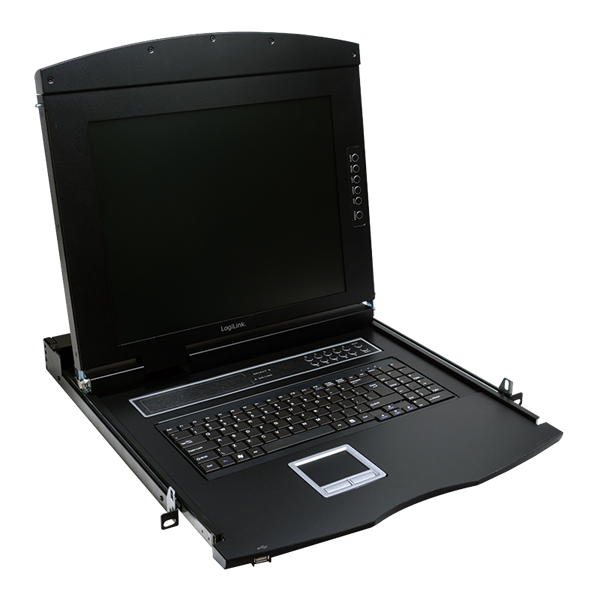 Logilink LC703GE KVM-konzol 17"-es képernyővel, HDMI, Full HD, USB-A, PS/2, QWERTZ