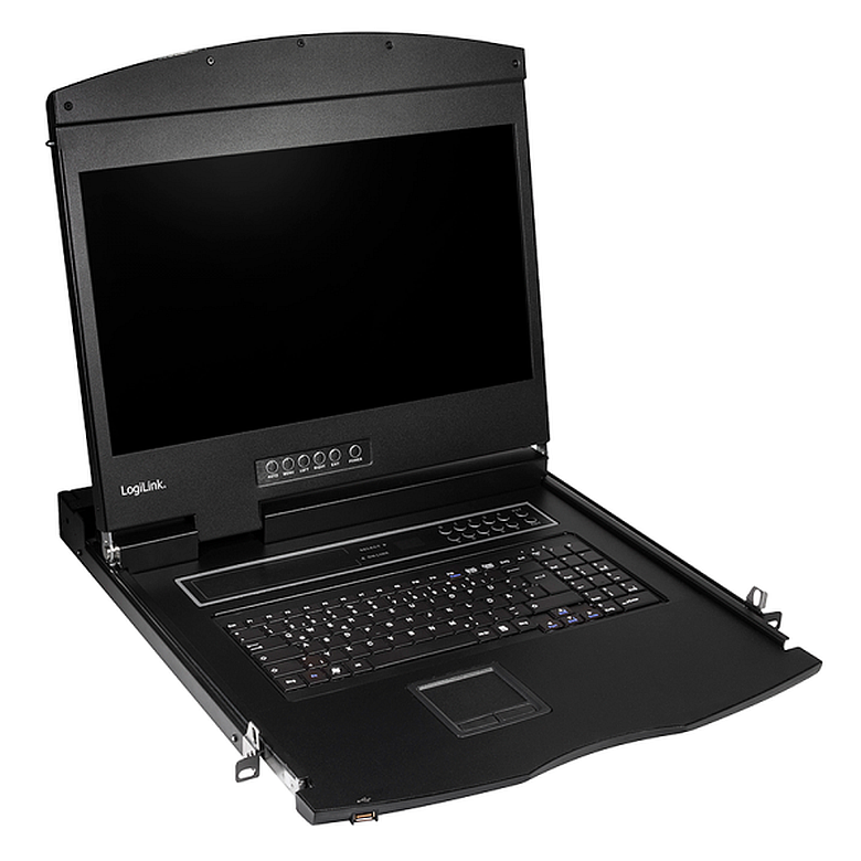Logilink LC903US KVM-konzol 19"-es képernyővel, HDMI, Full HD, USB-A, PS/2, QWERTY