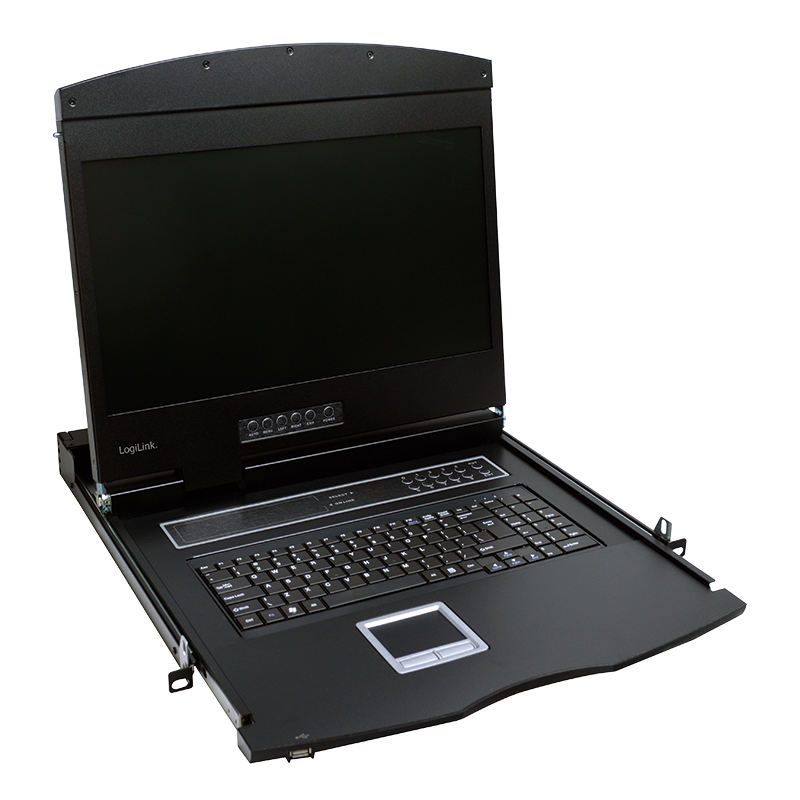 Logilink LC903GE KVM-konzol 19"-es képernyővel, HDMI, Full HD, USB-A, PS/2, QWERTZ