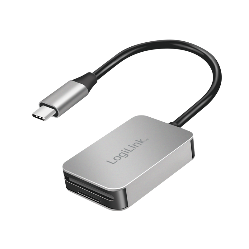 Logilink CR0050 Kettős kártyaolvasó, USB-C 3.2 Gen1, SD és microSD kártyák, alumínium