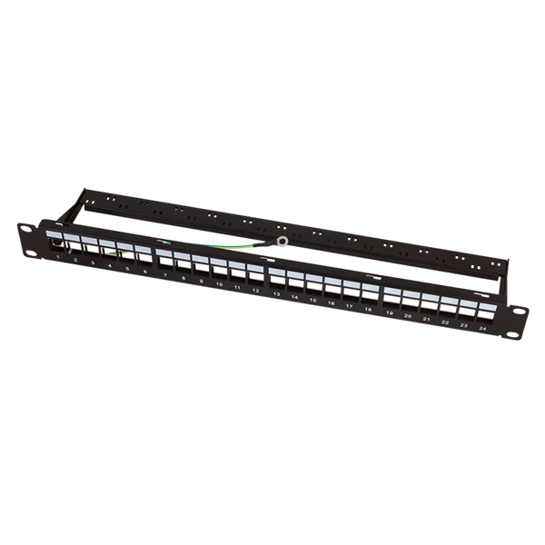 Logilink NK4074 Keystone Panel 1U, 24 portos, árnyékolt, gazdaságos, fekete
