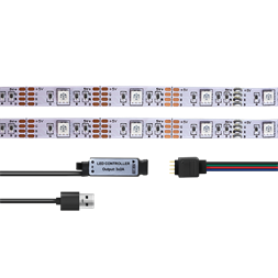 Logilink LED007 RGB LED szalagvilágítás, USB tápellátással, távirányítóval, 6W, 3m
