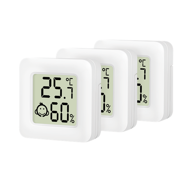 Logilink SC0119 Lapos utazó termo-higrométer (3 db), komfortszintű emoji kijelzővel, fehér