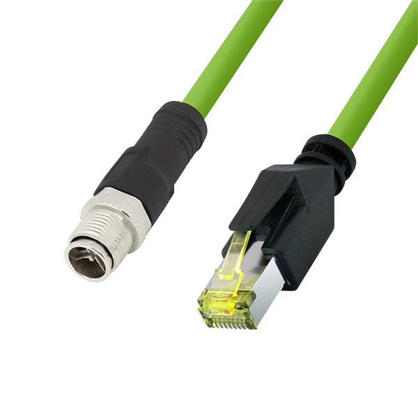 Logilink CQM105S M12 CAT6A ipari patch kábel, PUR, M12 X-kódolt RJ45-re, 15 m