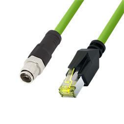 Logilink CQM115S M12 CAT6A ipari patch kábel, PUR, M12 X-kódolt RJ45-re, 20 m