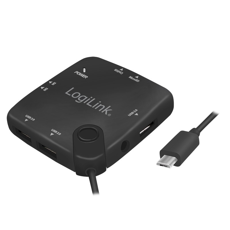 Logilink UA0345 Micro-USB OTG (On-The-Go) többfunkciós hub és kártyaolvasó