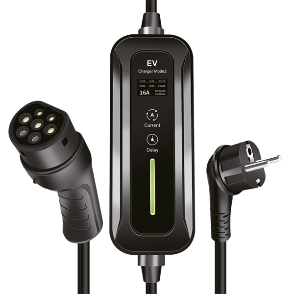 Logilink EVL0100 Mobil EV töltőállomás, CEE 7/7 - Type 2, 1 fázis, 16 A, 3,7 kW, 5 m