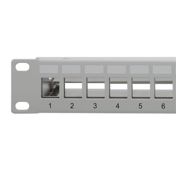 Logilink NK4057 19" Patch panel 24 keystone csatlakozóhoz, hátsó kábelkezelővel