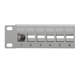 Logilink NK4057 19" Patch panel 24 keystone csatlakozóhoz, hátsó kábelkezelővel