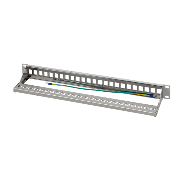 Logilink NK4057 19" Patch panel 24 keystone csatlakozóhoz, hátsó kábelkezelővel