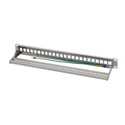 Logilink NK4057 19" Patch panel 24 keystone csatlakozóhoz, hátsó kábelkezelővel